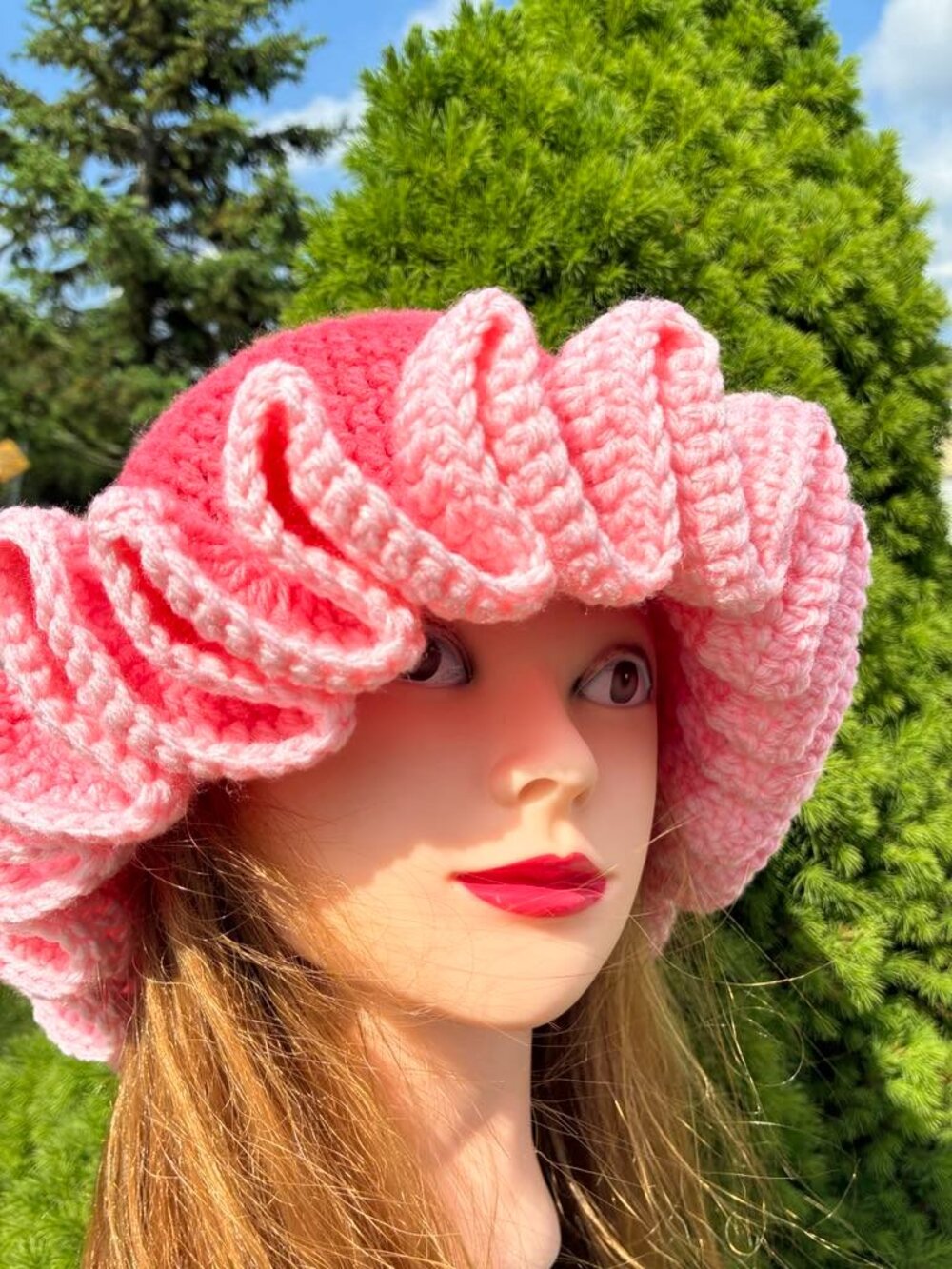 Handmade crochet ruffle hats NEW